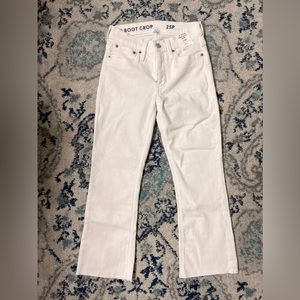 J. Crew Billie Demi Boot Crop white jeans